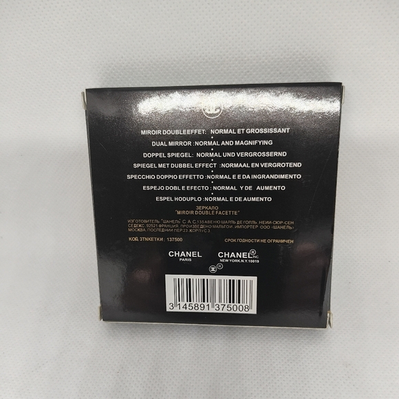 White With Black Lettering Double Facettes Compact Mirror - Picture 8 of 9